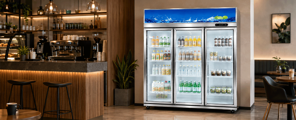 Three-Door Commercial Display Refrigerator