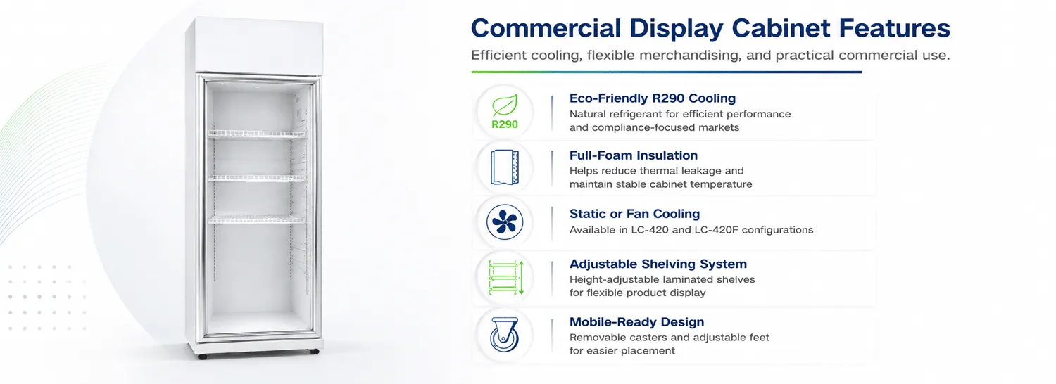 Commercial Single-Door Display Cabinet