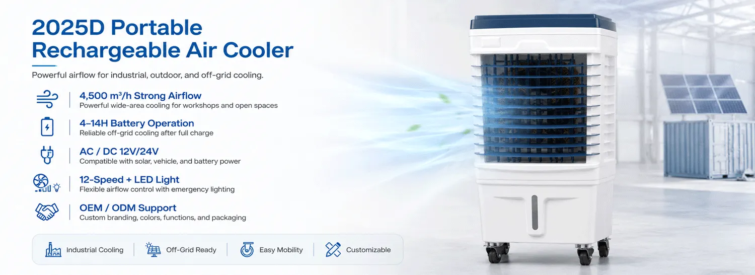 Industrial Rechargeable air cooler fan