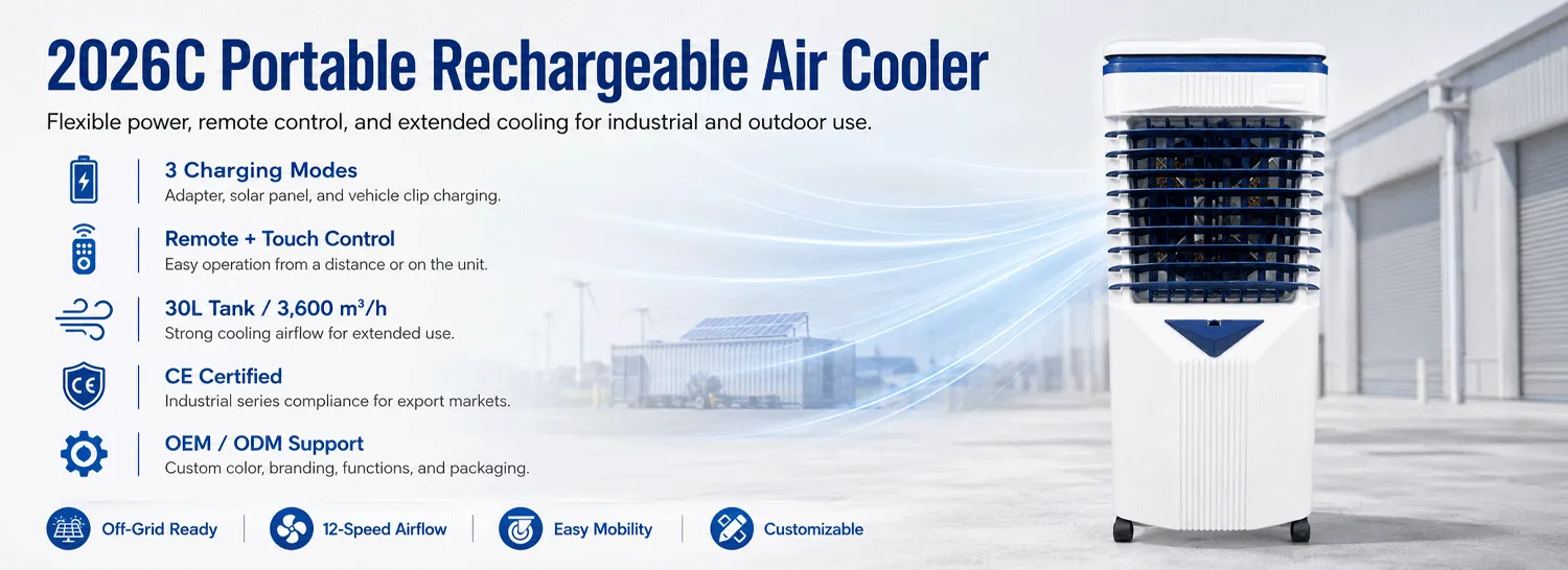 remote control Rechargeable air cooler fan