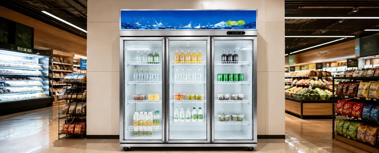 Three-Door Commercial Display Refrigerator