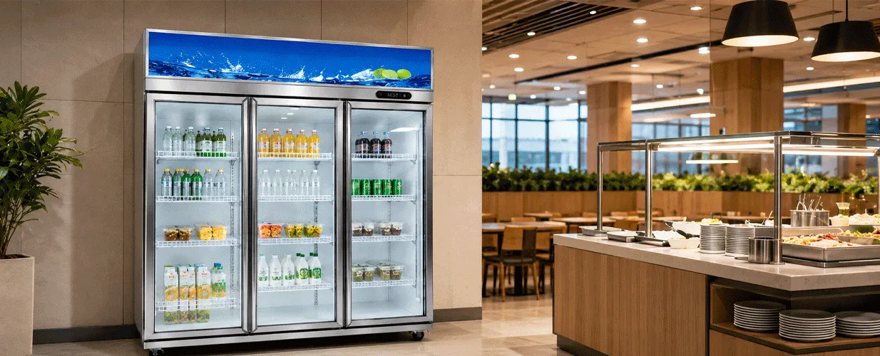 Three-Door Commercial Display Refrigerator