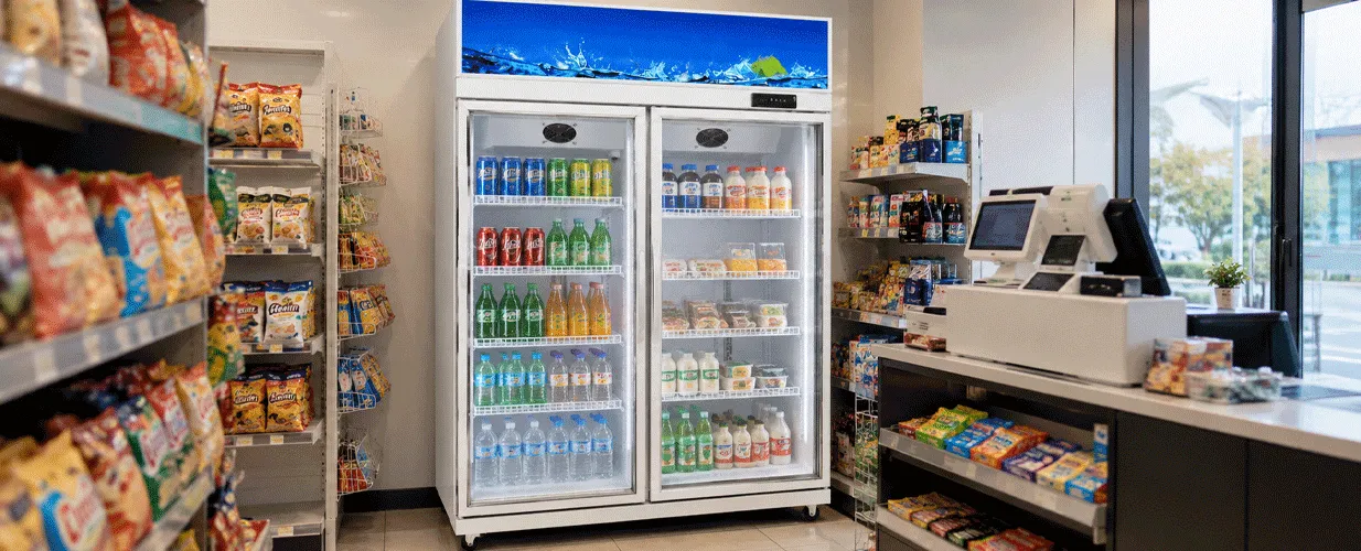 Commercial Double-door Display Cabinet