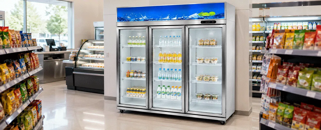 Three-Door Commercial Display Refrigerator